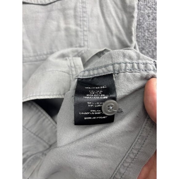 Volcom Shirt Mens Medium Gray Down The Hatchet Long Sleeve Button Front - Picture 6 of 7